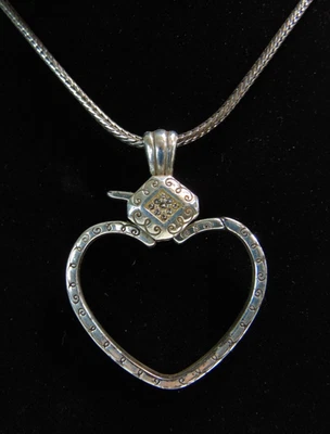 Brighton Squeeze My Heart Charm Holder Pendant Necklace 16" w 2" Extender - Image 1 of 4