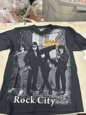 Camisa Kiss Rock City Brooklyn NY Dos Caras A30 Para Hombre Grande Foto 1 de 2