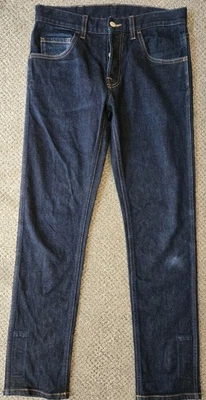 Jeans feminino Gucci listra verde vermelha perna reta lavagem escura tamanho 30 - Imagem 1 de 4