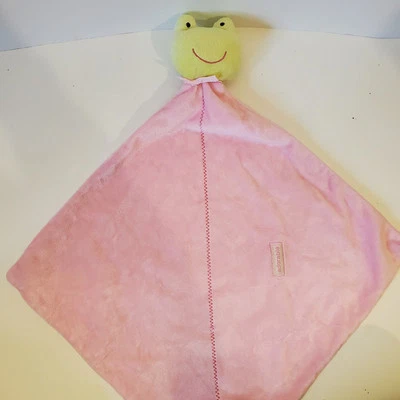 Carter's Precious Firsts (2011) Baby Security Blanket Adorable Pink & Green Frog - Image 1 of 4