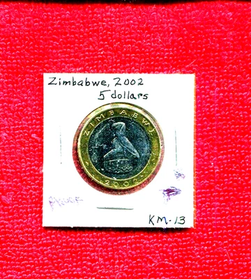 ZIMBABWE 5 DOLLARS 2002 PROOF KM 13 NR 4.25 - Image 1 of 2