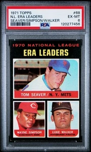 PSA 6 - 1971 Topps # 68 Tom Seaver NL ERA LEADERS Mets/Reds/Pirates HOF - Picture 1 of 2