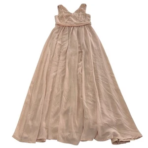 Lulus Dress Womens Small Pink Thoughts of Hue Surplice Maxi V Back Side Slit - Picture 1 of 12