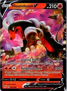 Houndoom V 021/189 SWSH03: Darkness Ablaze Ultra Rare - LP - Picture 1 of 2