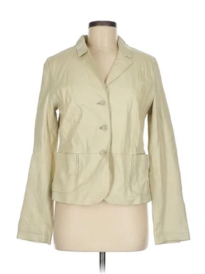 Blazer Wilsons de cuero marfil para mujer M Foto 1 de 4