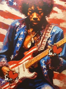 DEATH NYC "GERAHMT" Lithografie ltd.Edit. of 100 "Jimi Hendrix" 3D Siegel COA - Picture 1 of 14