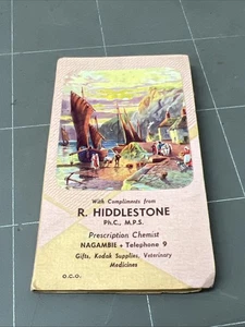 VINTAGE NOTEBOOK HIDDLESTONE CHEMIST NAGAMBIE 1960s ADVERTISE MEDICINE CALENDAR - Picture 1 of 10