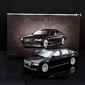 1:64 Audi A8L (D4) Black Alloy Diecast Car Model Miniature Luxury Sedan - Picture 1 of 5