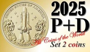 2025 P D - Florida - American Innovation $1 dólar como nuevo en Estados Unidos - UNC - Juego de 2 monedas - Imagen 1 de 3