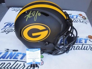 Aaron Jones signed Green Bay Packers full size Eclipse helmet Beckett BAS COA - Picture 1 of 4