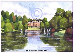 HIMLEY POOL, Nr. DUDLEY WEST MIDS AQUARELL KÜNSTLER DRUCK GRUSSKARTE 8"x 6" - Bild 1 von 1