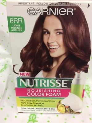 Garnier Nutrisse Color Espuma Nutrisse 6RR Color de Cabello Castaño Rojizo Claro Intenso NUEVO. Foto 1 de 4