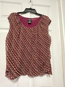 GEORGE top shirt blouse 2X 22 Bust 44 Length 24 White Multicolor Striped - Picture 1 of 3