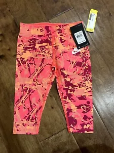 Nike Dri Fit Leggings, Girls Size 6X, Capri, Pink, Orange - Picture 1 of 5