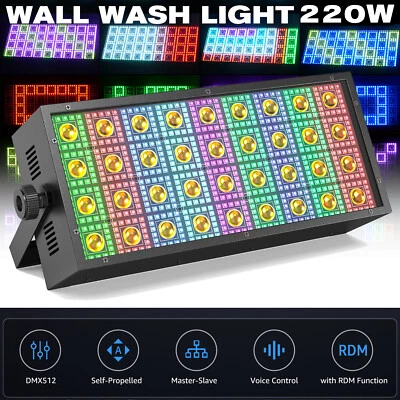 220W LED DMX Wall Washer Strobe Bühnenlicht DJ Show Matrix Licht RGB+Warmweiße - Bild 1 von 4