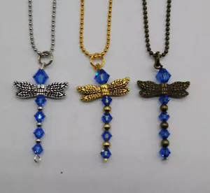 m/w Swarovski Crystal Sapphire Dragonfly Keychain/ Ornament; Handmade; September - Picture 1 of 2