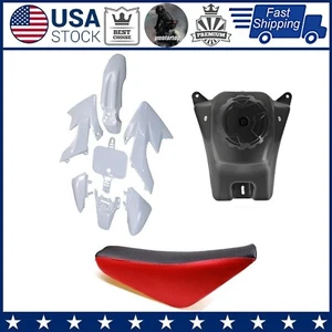 Plastics Fender Kit & Fuel Tank & Seat & Bolt Kit For CRF50 XR50 Dirt Pit Bike - Foto 1 di 22