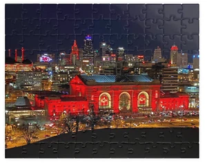 Obra de arte Kansas City Union Station - Rompecabezas nuevo - 80 piezas - Kansas City Chiefs - Imagen 1 de 2