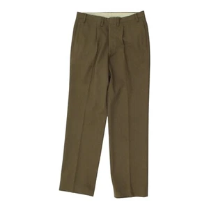 Pantalones de traje vintage para hombre | Pantalones de vestir de gama alta verde caqui de colección - Imagen 1 de 4