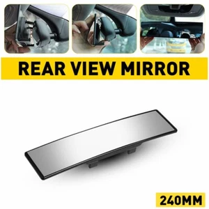 Universal Flat Interior Clip On Rear View Clear Mirror 240MM Convex Wide - Picture 1 of 10