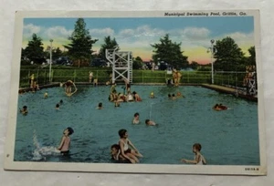 Municipal Swimming Pool, Griffin, GA. (See Description) Postcard (S2) - Picture 1 of 4