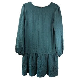 Ronni Nicole Women's Drop Waist Long Sleeve Green Dress S Minimalist Preppy - Picture 1 of 9