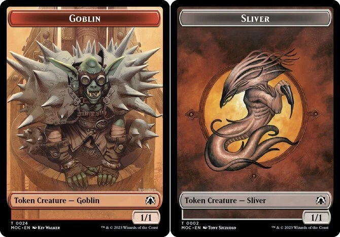4x Sliver Token Double-Sided w/Goblin ~ Lightly Played Commander: March of the M - Image 1 of 1