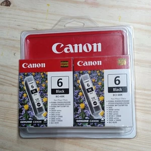 Genuine Canon 2 Twin Pack 6 Black BCI-6BK Ink Cartridges NEW Factory Sealed - Picture 1 of 6