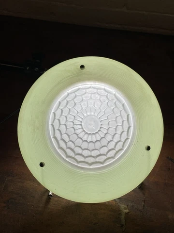 C.1935 Hanging Glass Bowl Light Shade w/ Chains, 10" Dia, 4"H ~ No Chips/Cracks Cover