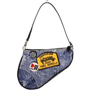 Christian Dior Blue Denim Print Saddle Handbag BOD0071 176761 - Picture 1 of 9