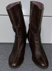 Mujer American Eagle Outfitters Botas de tacón de cuero marrón talla 10M - Imagen 1 de 6