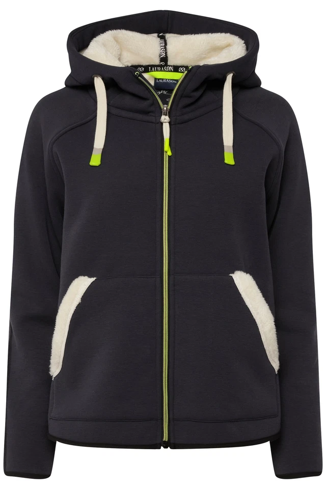 Laurasøn Damen Hoodie Jacke Sweat Teddy Innenseite Kapuze Raglan Langarm 822957