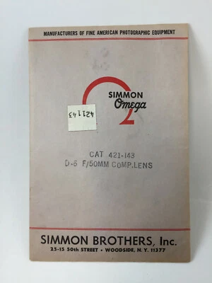 Simmon Omega #421-143, montaje de lente D-6 para lente compuesta de 50 mm, con instrucciones  Foto 1 de 4