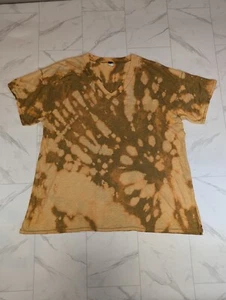 We The Free People Oversize Short Sleeve Top M Tie Dye Yellow Cutout Sides - Picture 1 of 10