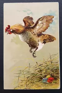 1906 Easter Postcard - Paul Fink - Embossed Cockrell with Eggs - US Origin - Picture 1 of 2
