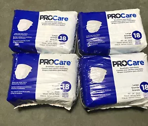 NUEVO Lote 4 Paquetes Calzoncillos Transpirables ProCare Adultos Máxima Absorción Lg 18 Unidades - Imagen 1 de 9