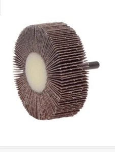 RUEDA DE ALETA ABRASIVA RECUBIERTA DE TIGRE WEILER 3"" X 1"", VÁSTAGO DE 1/4"", 60AO. Artículo 52027 - Imagen 1 de 5