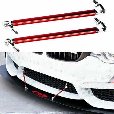 Soporte de barra divisor de labios de parachoques rojo de 8"-11" para Mazda Volvo Foto 1 de 4