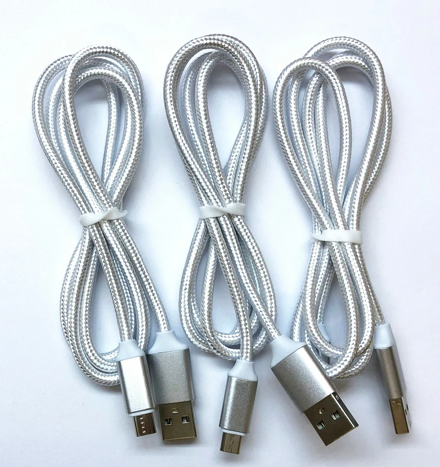 3x Pack Micro USB Charger Fast Charging Cable Cord For Samsung Android Phone  - Image 1 of 1