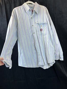 Jordache Original Mens Long Sleeve Multi Color Striped Button Up Collared Sz. XL - Picture 1 of 13