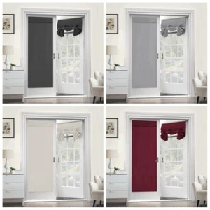 2 Panel French Door Curtain Privacy Thermal Insulated Blackout Door Panel Drapes - Picture 1 of 27