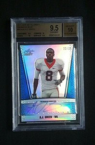 2011 Leaf Metal Draft AJ Green Blue Prismatic Auto /25 BGS 9.5 Gem Mint 10 Auto