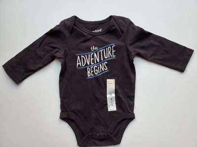 Nuevo Body Jumping Beans Manga Larga Negro "La Aventura Comienza" Talla 6 Meses Foto 1 de 4