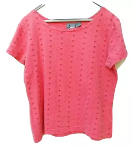 Lizwear Kurzarm Damen T-Shirt Baumwolle Ösen Rot Größe L - Bild 1 von 3