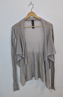 Rick Owens F/W 2011 Limusina Gris Cárdigan Camisa Top Talla Única Largo Drapeado Transparente Foto 1 de 4