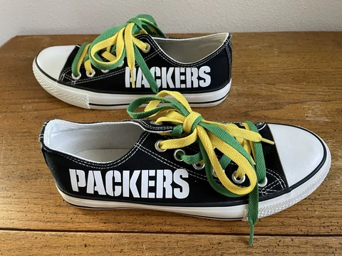 NFL Green Bay Packers Low Cut Sneakers Size Women's 9 Men's 8 Cover