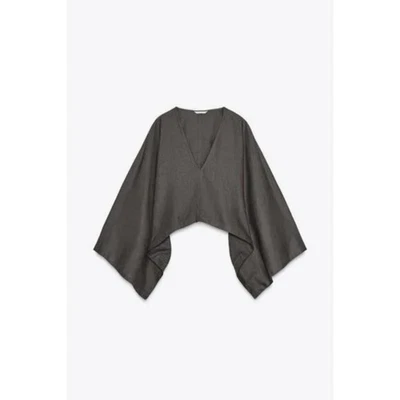 ZARA ASYMMETRIC CAPE KIMONO - Image 1 of 4