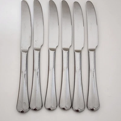 Pottery Barn PBN8 KNIVES Set of  6 Stainless Steel Flatware 9 1/4 French Solid - Image 1 of 4