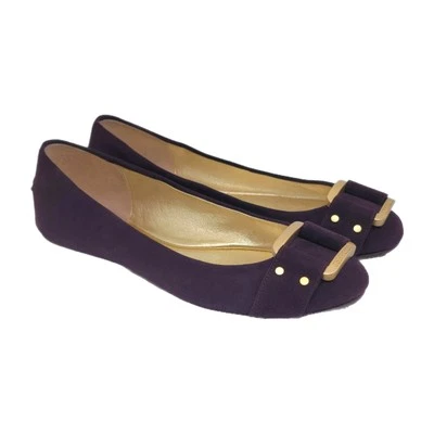 Zapatos planos de ballet de gamuza púrpura Jimmy Choo Morse talla 7/37 usados en excelente estado Foto 1 de 4