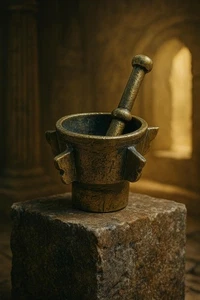 Antique Brass Mortar & Pestle | Heavy 597g Apothecary Herb Grinder - Picture 1 of 7